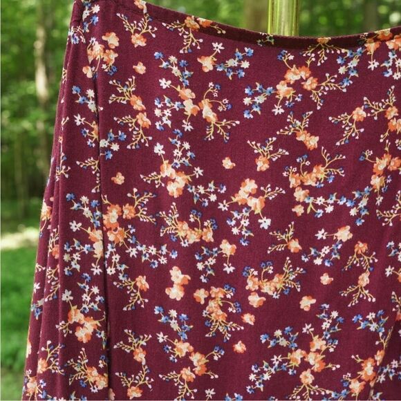 Old Navy Burgundy Floral Long Midi Sundress - Picture 6 of 7